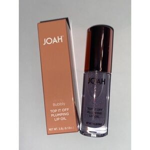JOAH Top It Off Plumping Lip Oil BUBBLY Clear Lavender Glitter Gloss